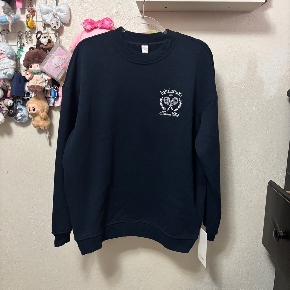 NWT Lululemon Heavyweight Fleece Pullover Tennis Club Sweater Blue Size M - Picture 2 of 5